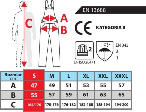 Dedra isolerade reflexbyxor storlek XXL, gul (BH80SO1-XXL)