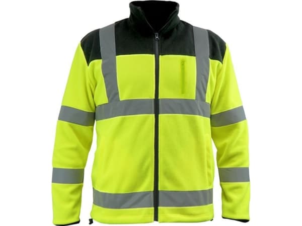 Dedra refleksgenser i fleece 280g/m2, størrelse XXXL, gul og svart (BH80P3-XXXL)