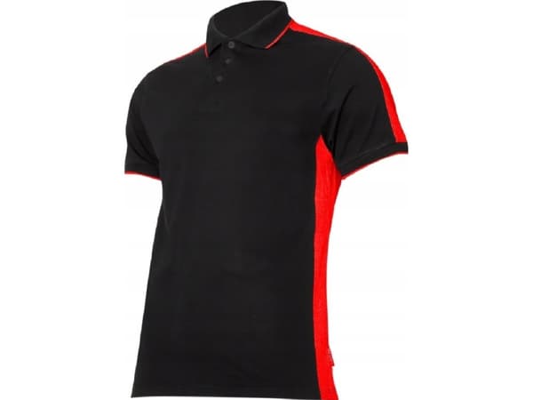 Lahti Pro Polo T-skjorte for menn 190g/m2 Svart og rød, størrelse 3XL