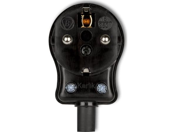 Karlik Elektrotechnik sp. Z o.o. PLUGS UNI-SCHUKO angled plug, twisted black WK-1usc