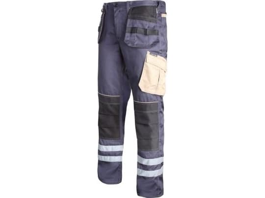 Lahti Pro Harmaa-musta-beige housut heijastinraidoilla L (L4050703)