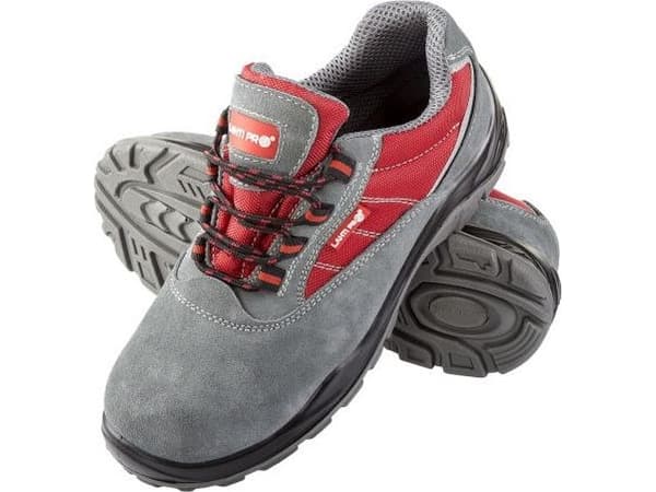 Lahti Pro Shoes Semsket skinn/oxford Grårød, S1p Src, "45", Ce, Lahti