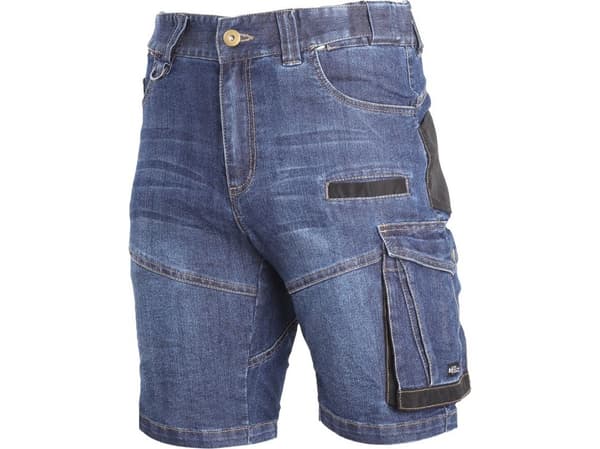 Lahti Pro blå kortbyxor i stretchdenim med förstärkning "2XL" (L4070705)