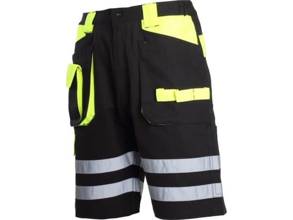 Lahti Pro shortsit mustakeltaiset 100% puuvillaa heijastimella "XL" (L4070504)