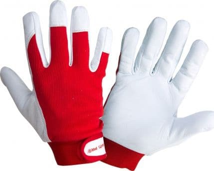 Lahti Pro arbetshandskar i getskinnsläder röd 11" 12 par (L272011P)