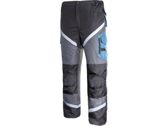 Lahti Pro Insulated Pants Svart-grå-turkis med reflektorer 2XL (L4101205)