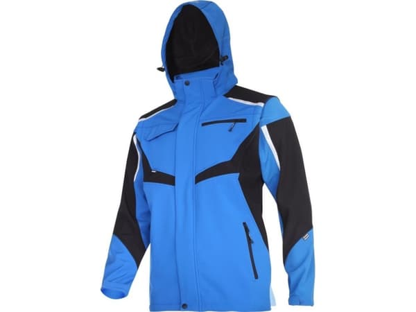 Lahti Pro softshell-jakke med hette og avtakbare ermer, blå-svart, "3XL" (L4093006)