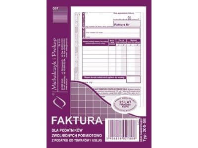 Michalczyk & Prokop Faktura for skattytere fritatt for skatt på varer og tjenester A6 205-5E