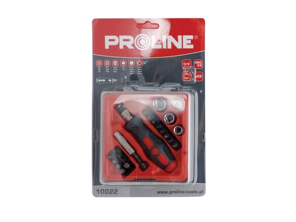 Proline Pro-Line ruuvimeisseli, jossa on piikkejä ja hylsyjä 22 kpl 10022