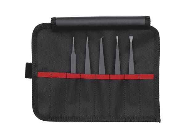 Knipex 92 00 05 ESD, Musta, Tasainen, Suippokärkinen, Kaareva, Suora, 123 g, 5 kpl