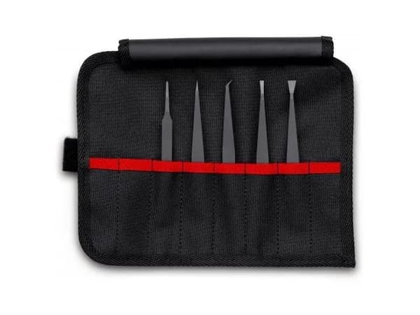 Knipex 92 00 05 ESD, Musta, Tasainen, Suippokärkinen, Kaareva, Suora, 123 g, 5 kpl
