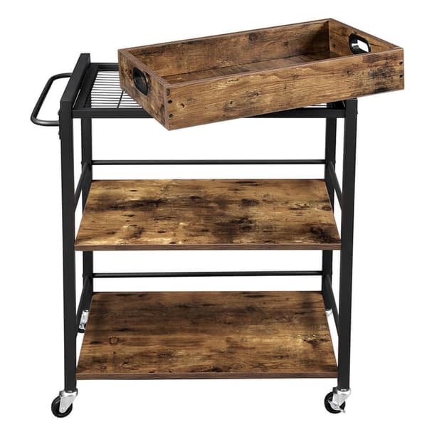 Serveringsvagn med uttagbar bricka 65 x 40 x 86 cm