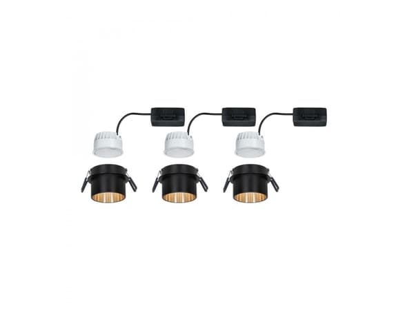 Paulmann Gil Coin, Pinta-asennettavat spottivalot, 1 lamppu(a), LED, 6 W, 2700 K, Musta, Kulta