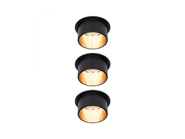 Paulmann Gil Coin, Overflateegnet, 1 ampuller, LED, 6 W, 2700 K, Sort, Gull Sort, Gull