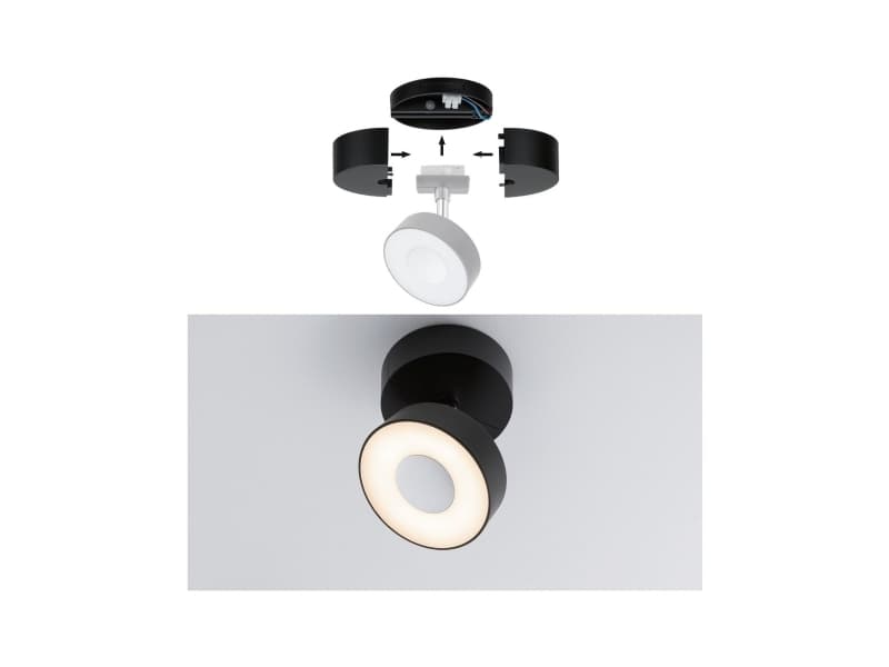 Paulmann Base, Skena för spotlight, LED, Svart