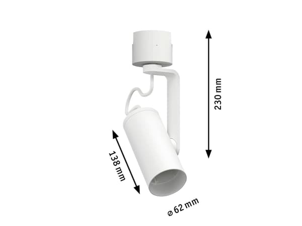 Paulmann Apol II, Skena för spotlight, E27, 1 lampor, Vit