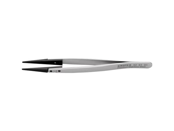 Knipex 92 81 01, Ruostumaton teräs, Ruostumaton teräs, Suippokärkinen, Suora, 17 g, 10 mm