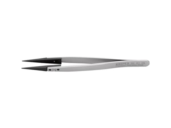 Knipex 92 81 05, Rustfritt stål, Sort, Rustfritt stål, Spiss, Rett, 17 g, 10 mm