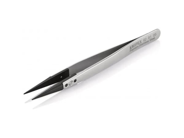 Knipex 92 81 05, Rustfritt stål, Sort, Rustfritt stål, Spiss, Rett, 17 g, 10 mm