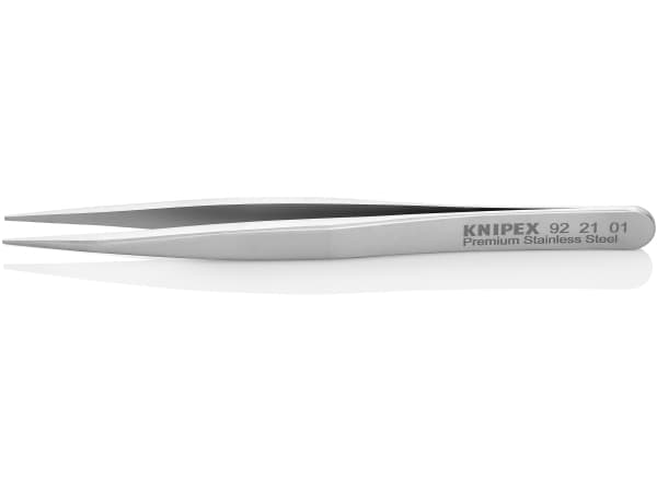 Knipex 92 21 01, Rostfritt stål, Rostfritt stål, Spetsig, Rak, 22 g, 13 mm