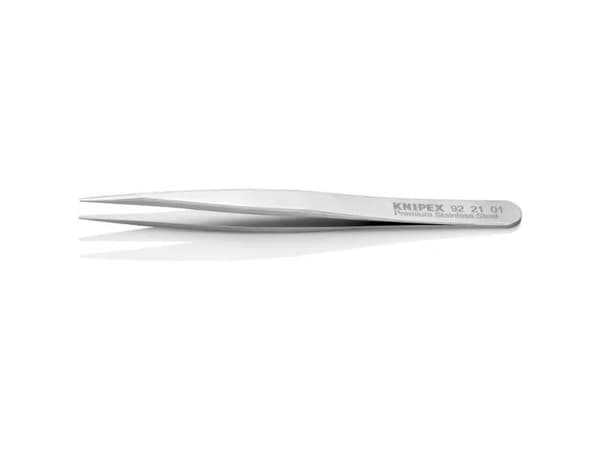 Knipex 92 21 01, Rostfritt stål, Rostfritt stål, Spetsig, Rak, 22 g, 13 mm