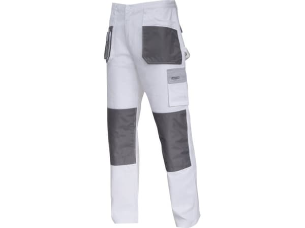 Lahti Pro Housut Valkoinen ja harmaa 100% puuvilla 2L/54 (L4051354)