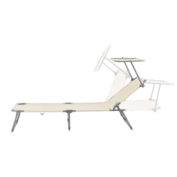 [en.casa] Solsäng Getaria-189x57x28cm-aluminium- 600D Oxford tyg-max.belastning: ca. 115 kg-silver, matt-beige