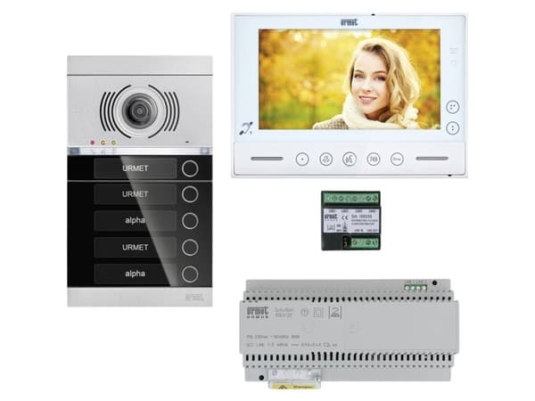 Grothe V-2V-VMO-ASU1-08WE Videodörrintercom 2-trådig, WLAN Komplett set Svart