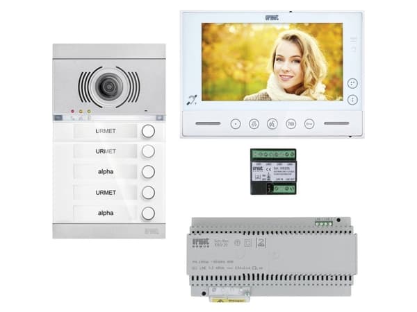 Grothe V-2V-VMO-AWU1-01WE Video-dørsamtaleanlæg 2-tråds, WLAN Komplet sæt Hvid