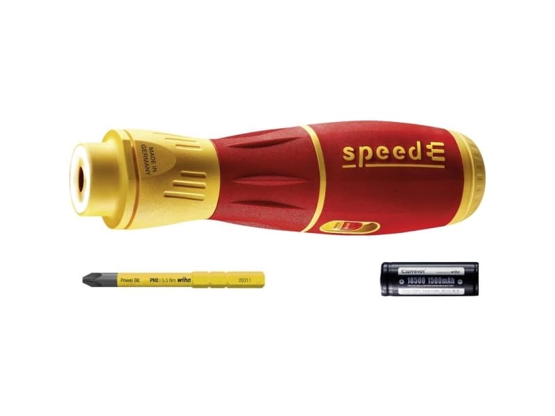 Wiha speedE® II E-skruetrækker LAUS / 1000V. SpeedE II håndtag, PH2 slimBit, 1x LiIon batteri