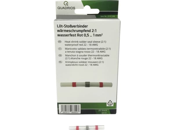 Quadrios 2011C399 Crimpkonnektor 0.5 mm² 1 mm² Helisoleret Rød 20 stk