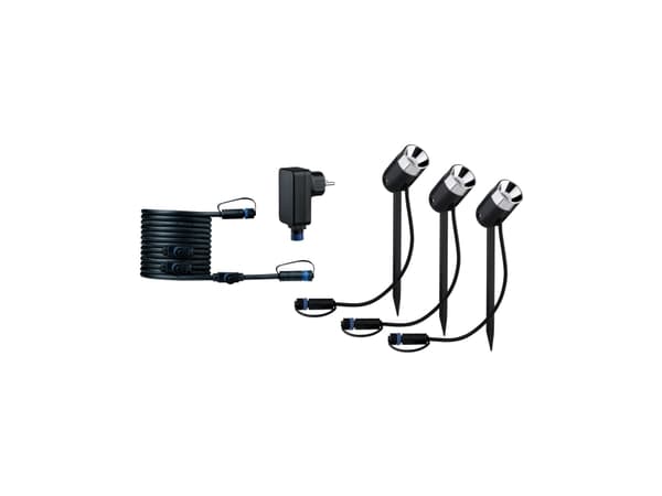 Paulmann 942.42, Utendørs bakkebelysning, Sort, Plast, IP65, Hage, II