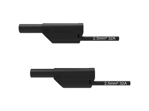 Schützinger VSFK 8700 / 2.5 / 200 / SW Turvatestausjohto [...4 mm:n liitin - 4 mm:n liitin] 200,00 cm;Musta;1 kpl