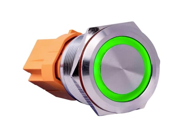 Joy-it BUTTON22B-M-GR Painike 250 V/AC 7 A 1 x On/(Off) Kosketus Vihreä (Ø x K) 25 mm x 40,40 mm IK10 , IP67 1 kpl 1 kpl