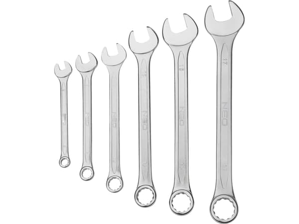 Combination wrenches 8-32 mm, set of 17