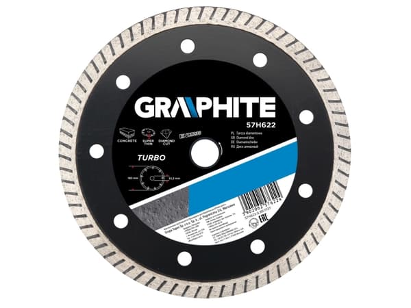 Deimantinis šlifuoklis Graphite 115x22.2mm turbo super cienka - 57H620