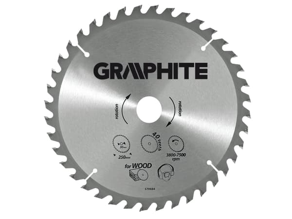 GRAPHITE Cirkelsågblad, Widia, 185 x 30 mm, 36 tänder