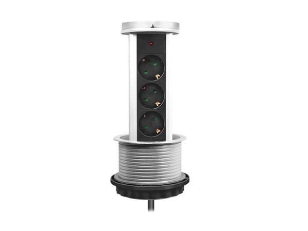 LogiLink LPS235A, 1,8 m, 3 AC-utgångar, inomhus, Svart, Silver, 250 V, 16 A