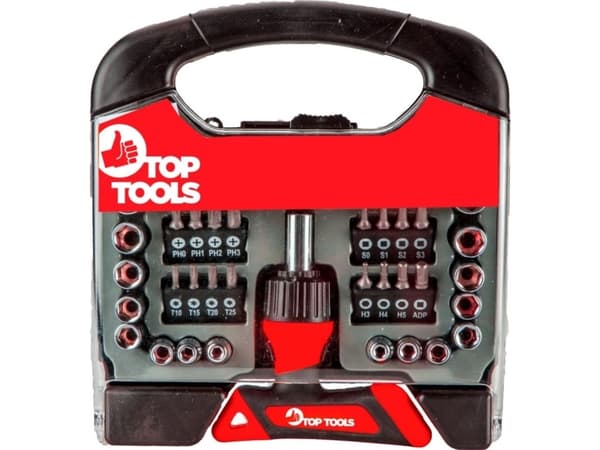 Top Tools skruvmejselbitar med handtag 44 st (39D200)