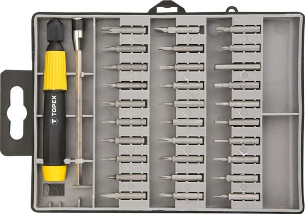 Topex Precision ruuvimeisselit kahvalla, 32 kpl:n setti