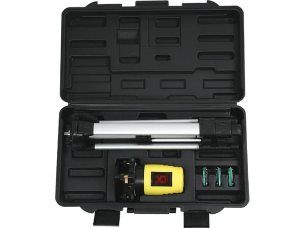 Self-leveling laser level, tripod