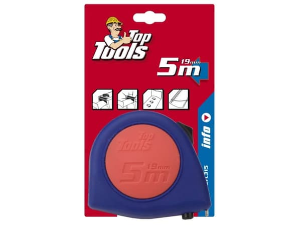 Stålbåndsmål 5m x 19mm 2 tape viklingslåser Bi-materialehus 27C315
