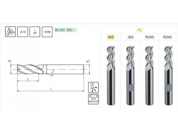 Fanar SKAFT FRESE KARBON FI 12.0 32/83 Z3 HA12 VHM AL 345 - M9-341700-0120 **