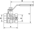 Pikkukuva 2 / 2: Arco Ball Valve with handle 1 1/2 'Turia 3000 (0121308)