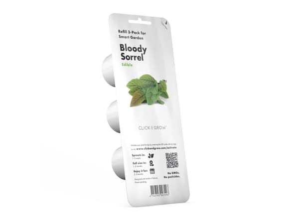 Click & Grow Bloody Sorrel, Syötävä kasvi, Verihierakka, Täyttöpakkaus, Kasvaa nopeasti (3–5 viikkoa), 7 - 14 päivää, 1 - 2 kuukautta