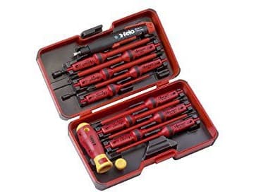 FELO Screwdriver set with interchangeable handle insulated in a box of 10 pcs + key for cabinets (06391316)