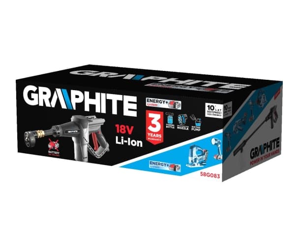 Graphite 58G083, Kompakt, Batteri, Grå, 170 l/t, 24 stang, 70 dB