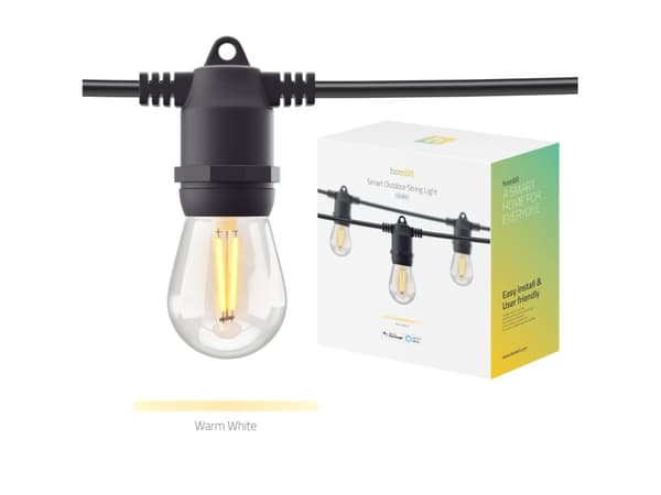 Hombli Smart - Stringlys - LED-filamentlyspære x 10 - total: 7 W - klasse F - varmt hvitt lys - 2700 K