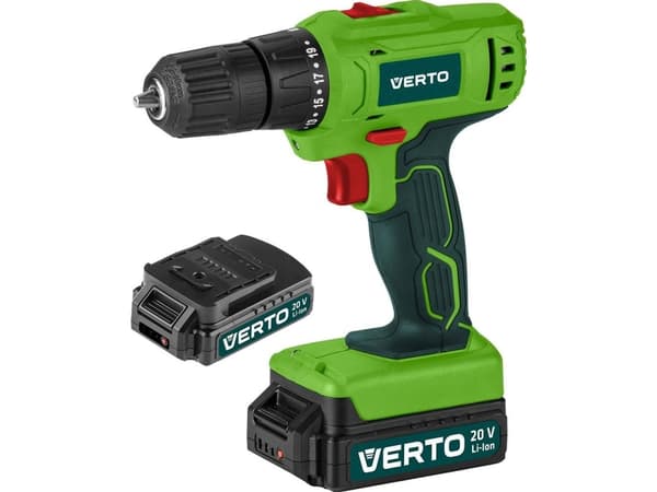 Verto sladdlös borrskruvdragare Sladdlös borrskruvdragare (sladdlös borrskruvdragare 2 x 20V, Li-Ion/1,5Ah, fodral)
