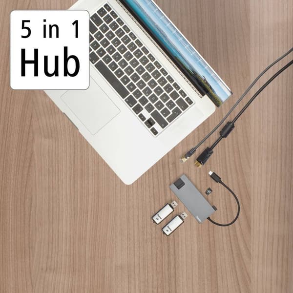 Hama USB-C®-dockningsstation 00200109 Passar till följande märken: univerzálny inkl. laddningsfunktion-lås, USB-C® Powe